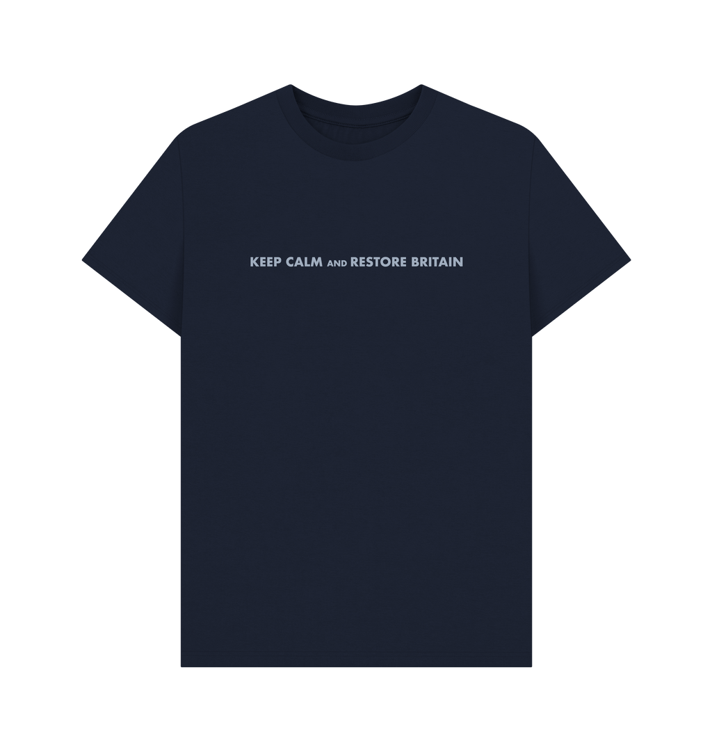 Navy Blue Printed T-shirt Front