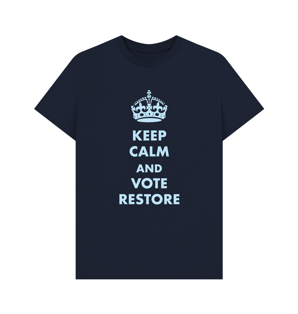 Navy Blue Printed T-shirt Front